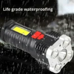 5LED High Power Led Flashlights Rechargeable Camping Spotlight with Side Light 3 Lighting Modes for Camping Adventure Outdoor - Image 5