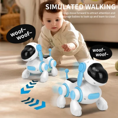 interactive robotic dog toy with walking and music