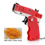 Rubber Band Launcher Toy with 60PCS Bands & Keychain - Image 7