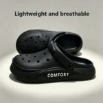 Women's Men's Slippers Summer Anti-Slip Couple Hollow Covered Toe Indoor Outdoor Casual Thick Bottom Sandals for Home Adults - Image 5
