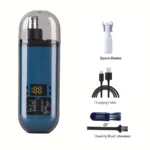 2 In 1 Electric Portable Ear And Nose Hair Trimmer Clipper 2024 Professional Painless Portable Eyebrow For Men - Image 9