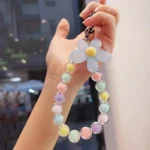 Phone Anti-lost Lanyard Key Short Wrist Pendant Colorful Macaron Round Bead Pendant Women's Hand-held Chain Mobile Phone Lanyard - Image 11