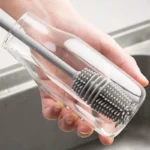 Silicone Bottle Cleaning Brush 27cm Long Handle Cup Scrubber - Image 2