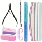Professional Nail Care Kit 10PCS 100/180 Grit File & Manicure Tools - Image 10