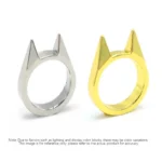 Self-defense cat ear ring window breaker women's anti-wolf men's single finger buckle carry defense spikes finger tiger . - Image 9