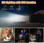 Solar Power Bank 80000mAh Portable Charging Poverbank External Battery Charger Strong Light LDE Light for All Smartphones - Image 4