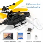 Induction Helicopter Toy 2-Channel Rechargeable Sensor Aircraft - Image 3
