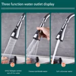 3 In 1 Kitchen Faucet Extender Universal 360° Rotate Pull Out Kitchen Tap Multi-mode Strong Flushing Booster Kitchen Accessories - Image 4