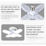 E27 Fan Shape Foldable 28W LED Bulb AC220V/110V Deformation for Home Ceiling Lights Warehouse and Garage White Light 6500K Bulb - Image 2