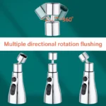 3 In 1 Kitchen Faucet Extender Universal 360° Rotate Pull Out Kitchen Tap Multi-mode Strong Flushing Booster Kitchen Accessories - Image 5
