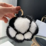 Lovely Fluffy Cat Paw Keychain Fur Hair Pompon Keychain For Women Girls Cute Animal Paw Pendant Key Ring On Bag Car Trinket - Image 3