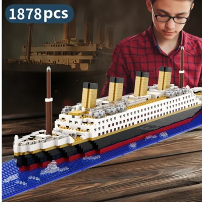 Titanic building block model micro brick ship