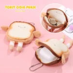 Cartoon Toast Bread Plush Wallet Children Coin Purse Earphone Bag Coin Key Bag Doll Bag Pendant Birthday - Image 2