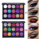 CmaaDu 15 Colors Gold Scallion Powder Diamond Glitter Eyeshadow Tray Shimmering Dazzling Universal Waterproof Easy to Color - Image 3