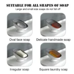 1Pcs Bathroom Soap Dishes Holder Self Draining Soap Box with Super Suction Portable Soap Container for Bathroom Accessories - Image 4