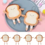 Cartoon Toast Bread Plush Wallet Children Coin Purse Earphone Bag Coin Key Bag Doll Bag Pendant Birthday - Image 6