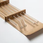 reusable glass straws 5-piece set with cleaning brush