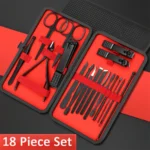 7/10/12/18/20/24PCS Set Professional Manicure Set Kits Stainless Steel Fingernail Toenail Clippers Set with Leather Portable - Image 9