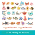 Montessori Magnetic Fishing Toy Ages 3-12 Wooden Marine Game - Image 9