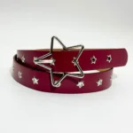 Punk style star buckle decorative belt with multiple holes, small star shaped eyes, multifunctional belt, suitable for fashionab - Image 6