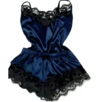 Lace Satin Pajama Set for Women Sleepwear V-Neck Stretch Sexy Lingerie Strap Vest Top Shorts Nightwear Pijamas - Image 8