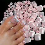 120Pcs 9-Colors French Fake Toenails Summer Short Sqaure Press On Toe Nails Tips Glossy Nude/Pink/Brown Full Cover False Toenail - Image 2