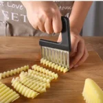 stainless steel crinkle cutter 2 in 1 wavy slicer