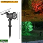 9 LED Solar Spot Lights IP65 Waterproof Outdoor RGB Solar Landscape Lights Brightness Adjustable for Garden Yard Palm Trees - Image 13
