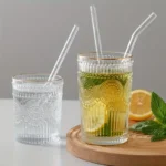 Reusable Glass Straws 5-Piece Set with Cleaning Brush - Image 2