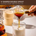 Glass Espresso Measuring Cup 1PC with Wooden Handle - Image 2