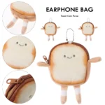Cartoon Toast Bread Plush Wallet Children Coin Purse Earphone Bag Coin Key Bag Doll Bag Pendant Birthday - Image 5