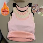 Women's Winter Thermal Underwear Top Seamless Plus Velvet Shirt Sleeveless Vest Warm Female Undershirt Solid Color Sexy Lingerie - Image 5