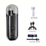 2 In 1 Electric Portable Ear And Nose Hair Trimmer Clipper 2024 Professional Painless Portable Eyebrow For Men - Image 12
