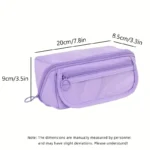 Large Capacity Pencil Case Organizer - Multi-Compartment Desktop Storage for School & Office Supplies ( Pink/Purple/Black) - Image 3