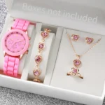 5/6PCS Women Watches Fashion Silicone Band Women Quartz Watches Jewelry Set Reloj Mujer Girls Clock Gift (Without Box) - Image 10