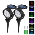 9 LED Solar Spot Lights IP65 Waterproof Outdoor RGB Solar Landscape Lights Brightness Adjustable for Garden Yard Palm Trees - Image 12