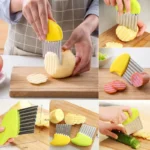Stainless Steel Crinkle Cutter 2-in-1 Wavy Vegetable Slicer - Image 6