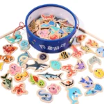 Montessori Magnetic Fishing Toy Ages 3-12 Wooden Marine Game - Image 6