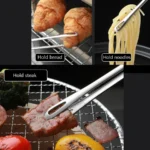 Stainless Steel Kitchen Tongs 1PC Long Heat-Resistant BBQ Tongs - Image 5