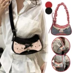 Fashion Grid Mini Handbags Adjustable Shoulder Strap Korean Hand-held Commuting Bag Single-shoulder Crossbody Bag Underarm Pouch - Image 3