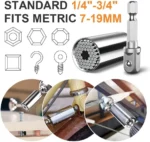 Multifunctional 7 to 19mm Magic Socket Multi Purpose Wrench Extension Rod Electric Hand Drill Screw Tool Set - Image 3