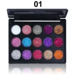CmaaDu 15 Colors Gold Scallion Powder Diamond Glitter Eyeshadow Tray Shimmering Dazzling Universal Waterproof Easy to Color - Image 8