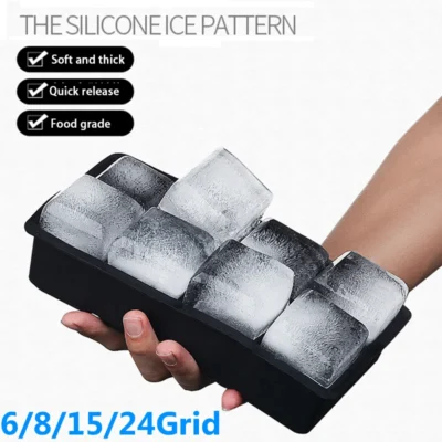 silicone ice cube tray 4 6 8 15 grid jumbo mold