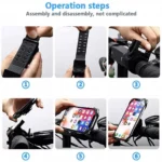 Silicone Bicycle Phone Holder Universal Bike Motorcycle Mobile Phone Stand Handlebar Clip Bracket for 4 to 6.5 inch Cell Phone - Image 6