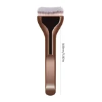 Professional Foundation Brush - Soft Nylon Bristles, Elegant Brown Handle, for BB Cream, Liquid Foundation, Powder - Travel - Image 2