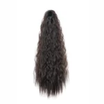 22Inch Synthetic Long Kinky Curly Ponytail Hair Extension Drawstring Wrapped Clip in Hair Black Hairpiecefor Women - Image 8