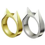 Self-defense cat ear ring window breaker women's anti-wolf men's single finger buckle carry defense spikes finger tiger . - Image 15