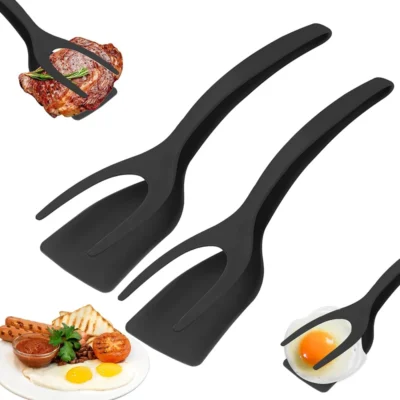 grip and flip spatula tongs 2 in 1 kitchen tool