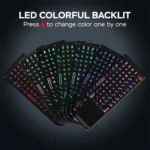 2.4G Wireless Keyboard With 7-color Backlight Touchpad Mouse And Flashligt- Portable Applicable- Perfect For PC Smart TV Box - Image 2