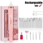 YIKOOLIN Portable Nail File Care Electric Nail Drill with 4 Speeds Cuticle Trimmer Battery Operated Manicure and Pedicure Tools - Image 9